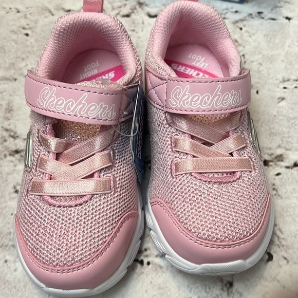 Sketchers Kids Sneakers Comfy Flex - Moving On Pink Sz 7 - Picture 3 of 8